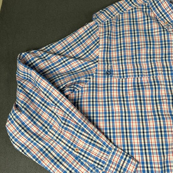 Southern Tide Mens Large Blue Plaid Vented Long Sleeve Button Up Classic Fit - Picture 6 of 16